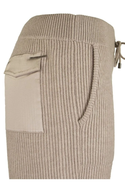 Shop Brunello Cucinelli Ribbed Cashmere Sweatpants In Oyster
