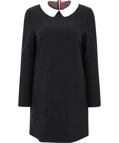 Shop Thom Browne Wool Apron Dress In Grey