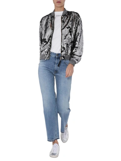 Shop Golden Goose "sierra" Bomber In Silver