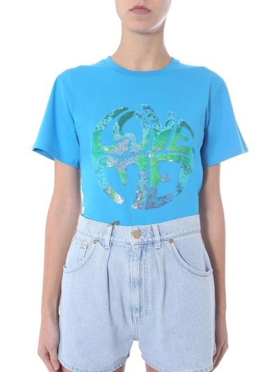 Shop Alberta Ferretti Round Neck T-shirt In Baby Blue