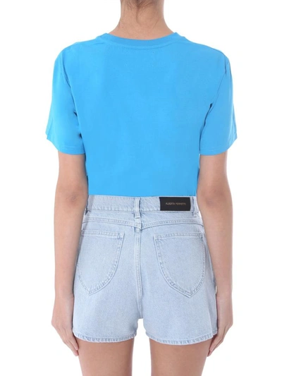 Shop Alberta Ferretti Round Neck T-shirt In Baby Blue