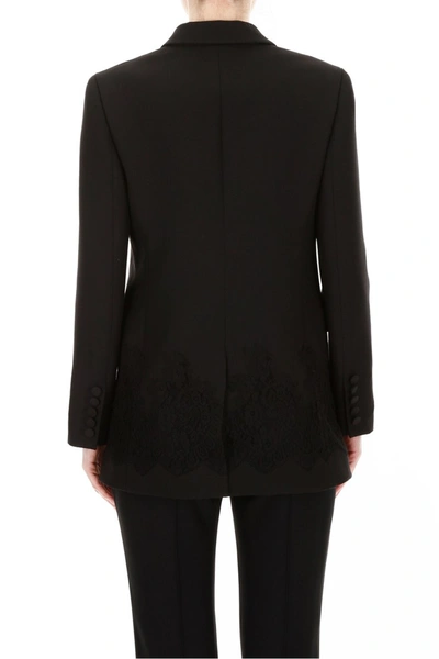 Shop Valentino Jacket With Lace In Nero