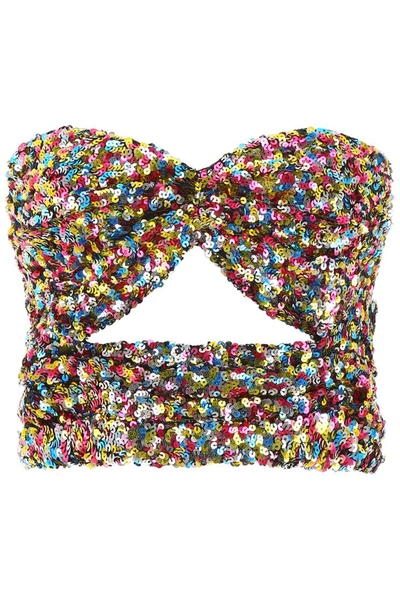 Shop Attico The  Multicolor Sequins Top In Multicolor V1