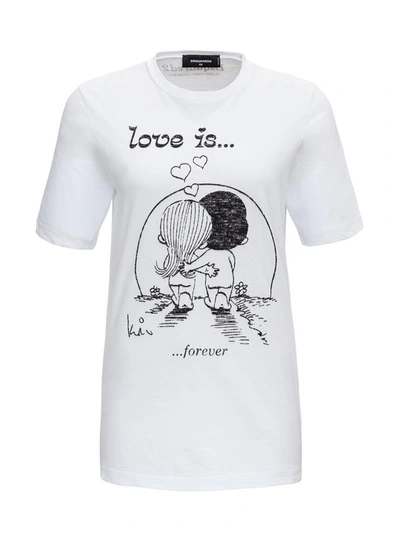 Shop Dsquared2 "love Is ..." T-shirt In White