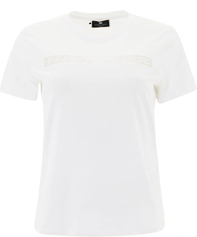 Shop Elisabetta Franchi See-trough T-shirt In White