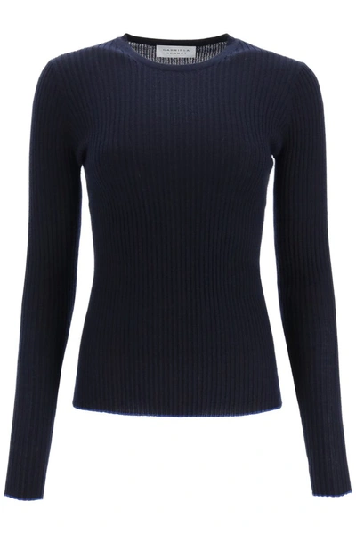 Shop Gabriela Hearst Jaipur Sweater In Cashmere And Silk In Navy Cobalt