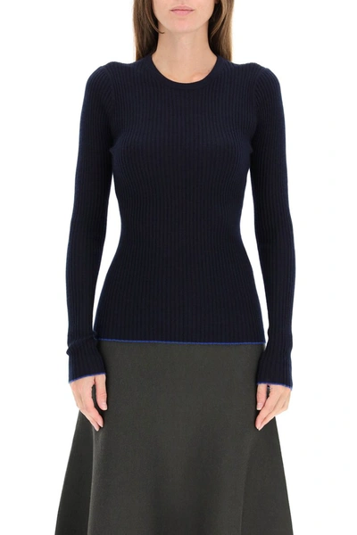 Shop Gabriela Hearst Jaipur Sweater In Cashmere And Silk In Navy Cobalt