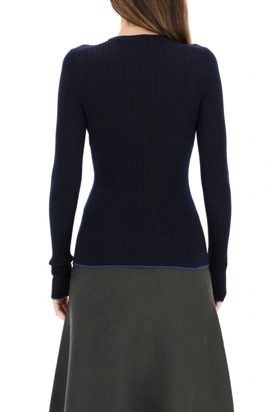 Shop Gabriela Hearst Jaipur Sweater In Cashmere And Silk In Navy Cobalt