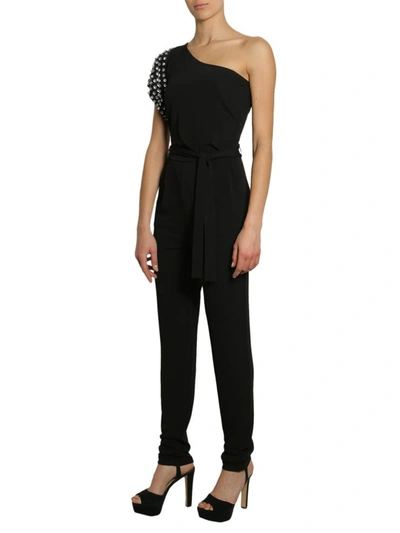 Shop Michael Michael Kors One Shoulder Jumpsuit In Black