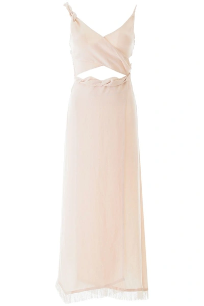 Shop Nanushka Sloan Long Dress In Creme