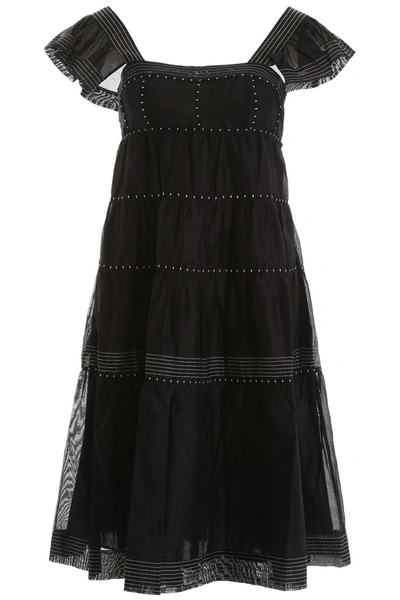 Shop Ulla Johnson Rosalie Midi Dress In Noir