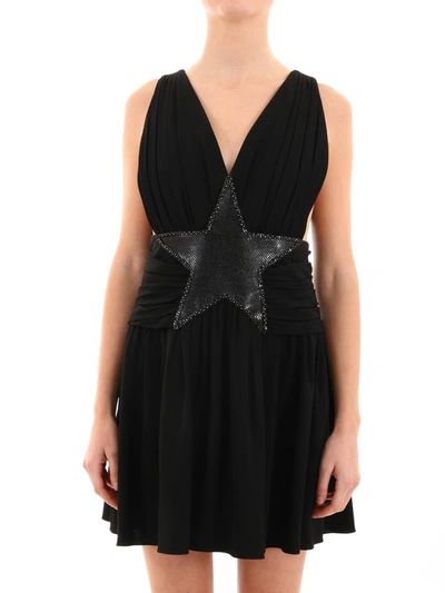 Shop Saint Laurent Dress With Star In Black