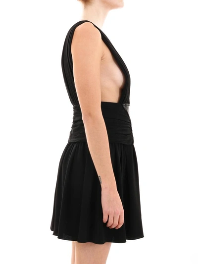 Shop Saint Laurent Dress With Star In Black