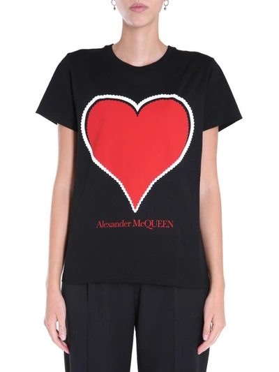 Shop Alexander Mcqueen Crew Neck T-shirt In Black