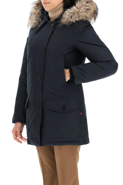 Shop Woolrich Arctic Parka With Murmasky Fur In Dark Navy