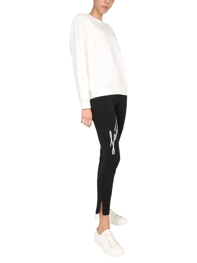 Shop Lacoste Leggings With Logo In Black