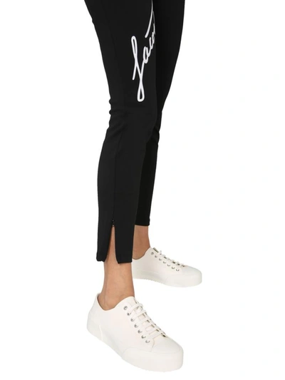 Shop Lacoste Leggings With Logo In Black