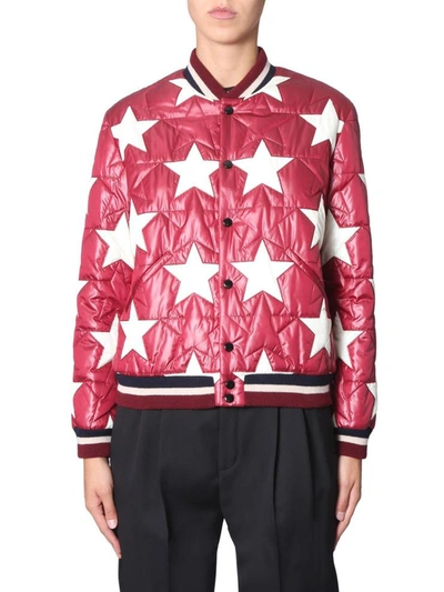 Shop Saint Laurent "varsity" Jacket In Bordeaux