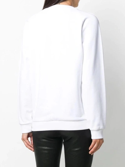 Shop Balmain Sweatshirts In Blanc/rose