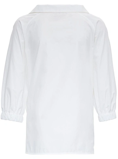 Shop Marni V-neck Cotton Blouse In White