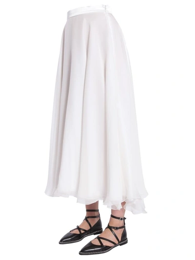 Shop Lanvin Long Skirt In White