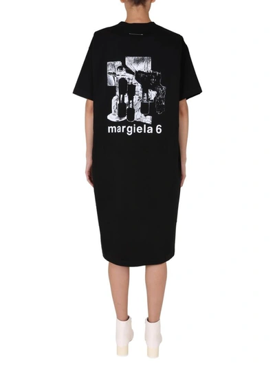 Shop Mm6 Maison Margiela Round Neck Dress In Black
