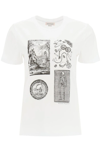 Shop Alexander Mcqueen Skeleton Print T-shirt In White