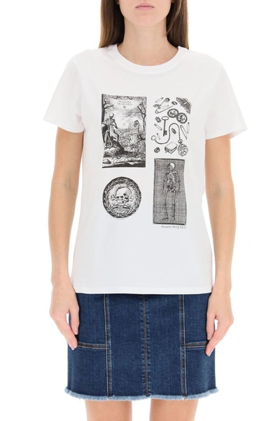 Shop Alexander Mcqueen Skeleton Print T-shirt In White