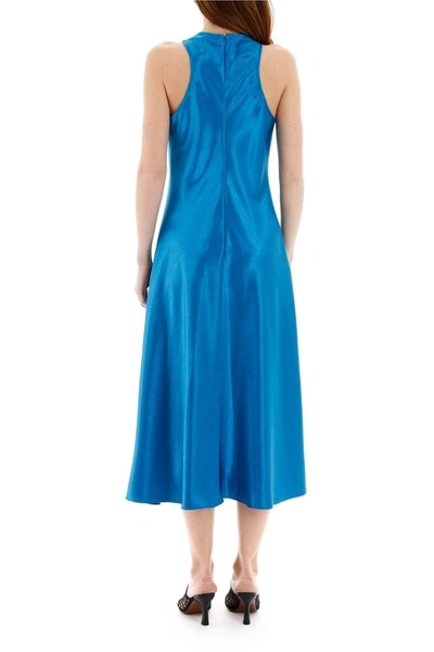 Shop Sies Marjan Andy Glossy Satin Dress In Sapphire Blue