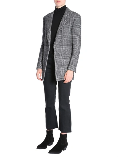 Shop Saint Laurent Long Jacket In Black