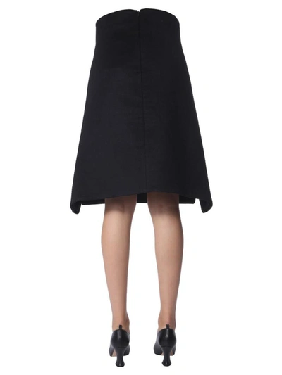 Shop Bottega Veneta Midi Skirt In Black