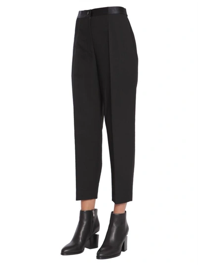 Shop Alexander Wang Cropped Tuxedo Trousers In Black