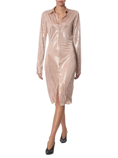 Shop Bottega Veneta Shirt Dress In Nude