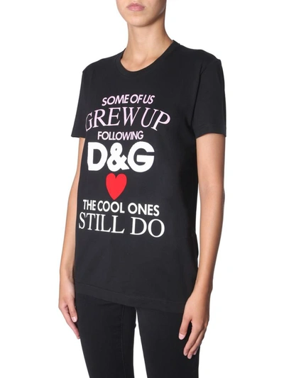 Shop Dolce & Gabbana Round Neck T-shirt In Black