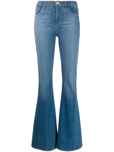 Shop J Brand Flared Cotton Jeans In Blu