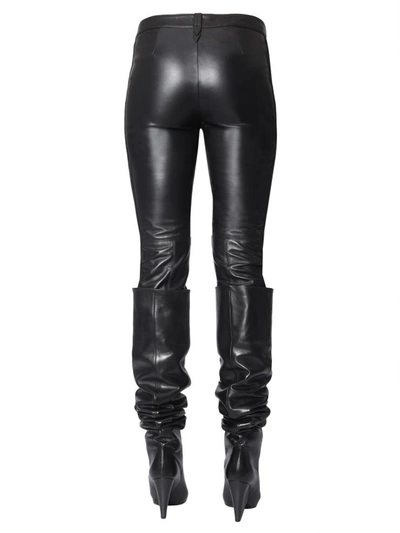 Shop Alberta Ferretti Leather Trousers In Black