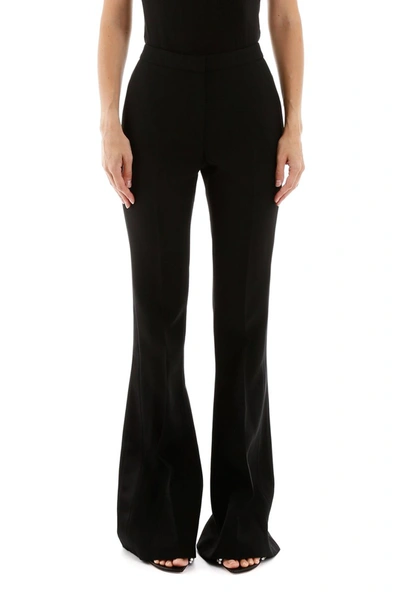 Shop Alexander Mcqueen Trousers With Satin Bands In Black