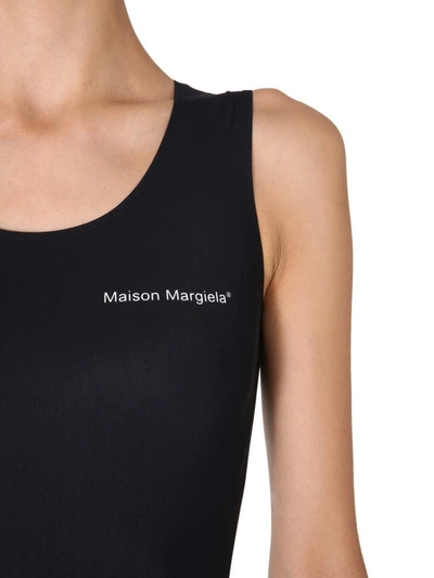 Shop Mm6 Maison Margiela Body Con With Round Neck In Black