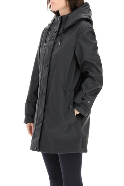 Shop Burberry Hooded Parka Jacket In Black White