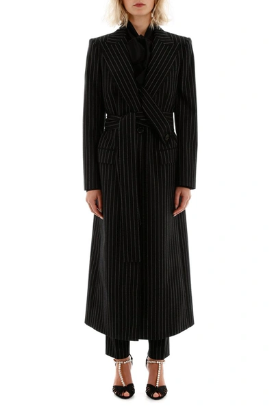 Shop Dolce & Gabbana Pinstripe Wool Coat In Rigato