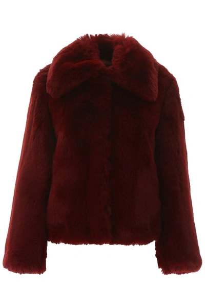 Shop Sies Marjan Felice Faux Fur Jacket In Blackberry