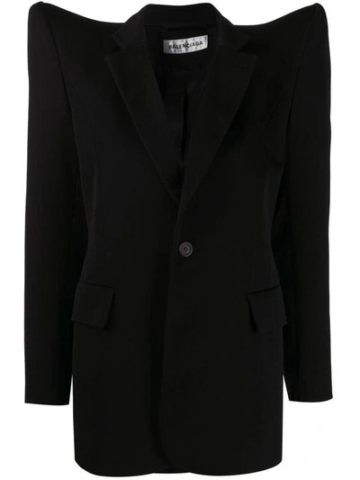 Balenciaga Pagoda Exaggerated-shoulder Wool-twill Jacket In Black | ModeSens