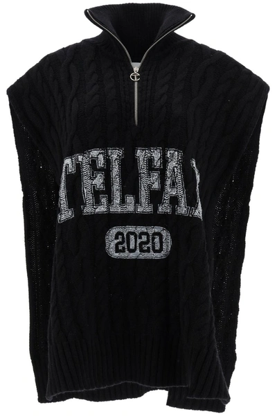 Shop Telfar Sleeveless Cable-knit Sweater In Black