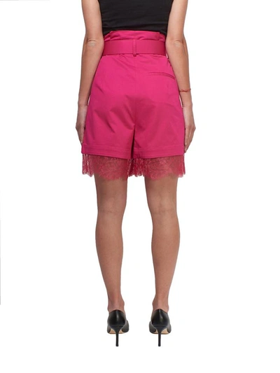 Shop Self-portrait Fuchsia Shorts In Pink
