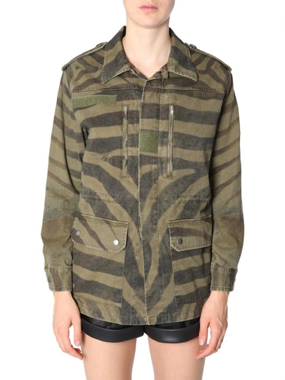 Shop Saint Laurent Military Parka In Military Green
