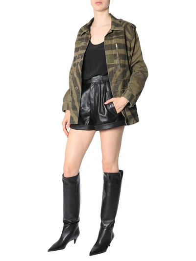 Shop Saint Laurent Military Parka In Military Green