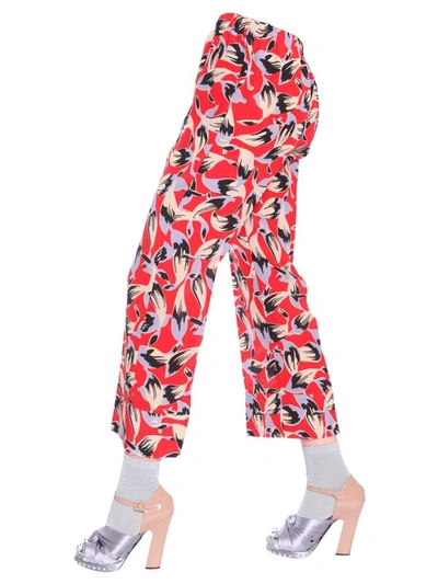 Shop N°21 Crepe De Chine Pajama Trousers In Red