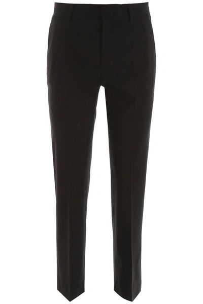 Shop Red Valentino Wool Blend Trousers In Nero