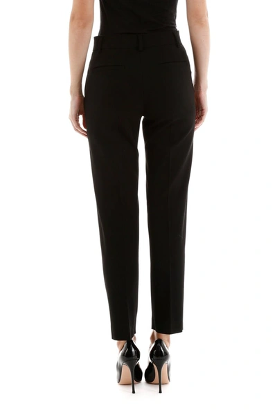 Shop Red Valentino Wool Blend Trousers In Nero