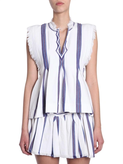 Shop Isabel Marant Étoile "drappy" Top In White